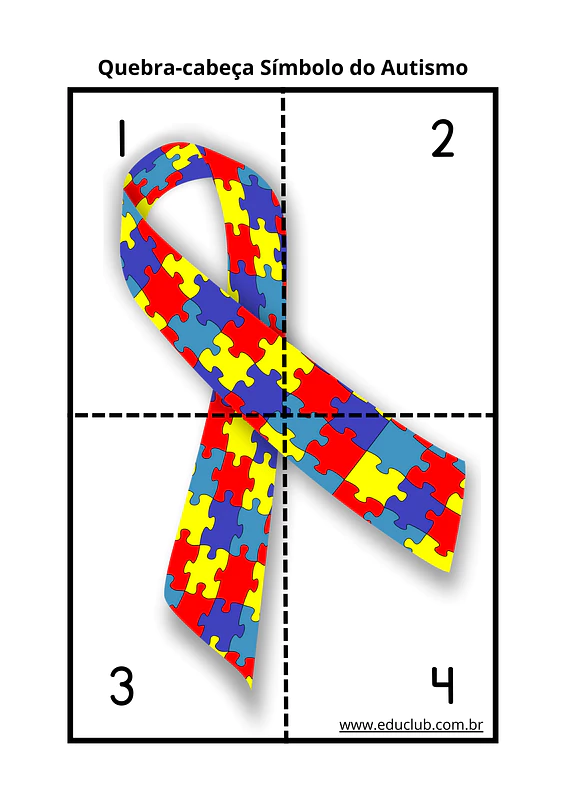Quebra-cabeça autismo para imprimir | Educlub
